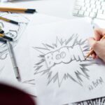 foglio con disegno fumetti